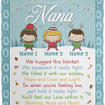 Personalized Nana Grandma Gift Blanket, White, Cozy Plush Fleece Blanket - 50x60