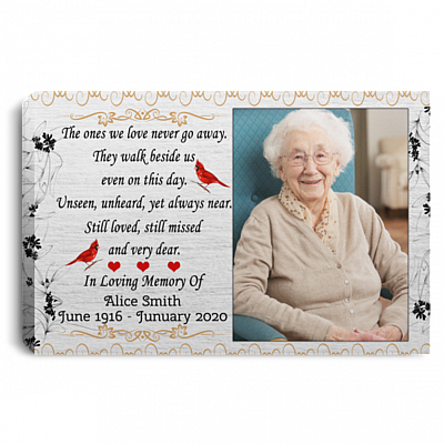 Personalized Custom Photo the One We Love Never Go Away Gallery Wrapped Framed Canvas Prints - Unframed Poster, White, 0.75'' Framed Canvas