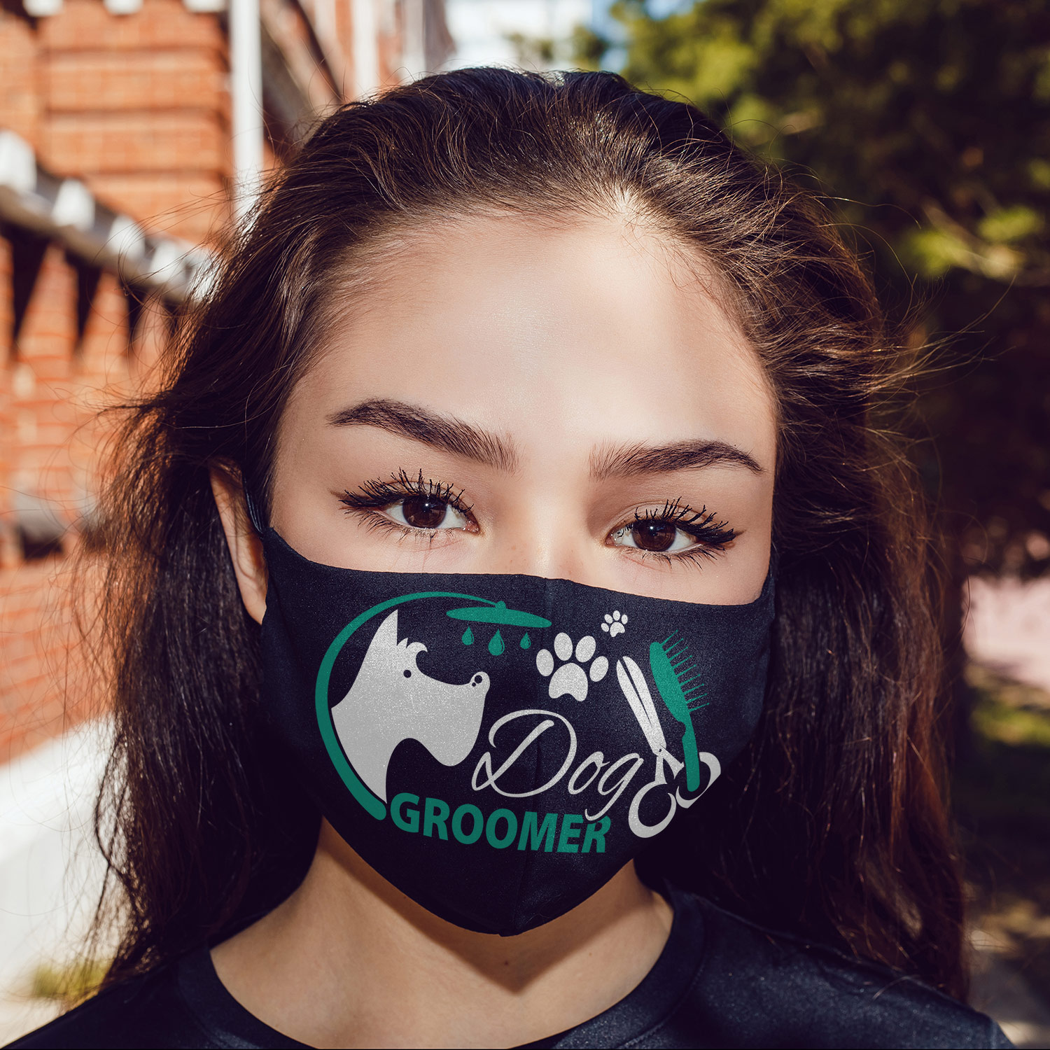 Dog Groomer Face Mask Dog Groomer with Paws Grooming Dog Lover