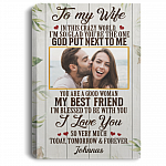 Personalized Photo Husband to My Wife in This Crazy World I'm so Glad Framed Canvas - Unframed Poster, White, 0.75'' Framed Canvas