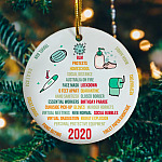 2020 Quarantine Christmas Problem Decorative Christmas Ornament Keepsake - Holiday Flat Circle Ornament