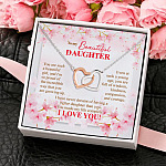 To My Beautiful Daughter You Are Such a Beautiful Girl Interlocking Hearts Pendant Necklace