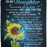 Mom To Daughter No One Else Will Ever Know, White, Cozy Plush Fleece Blanket - 50x60
