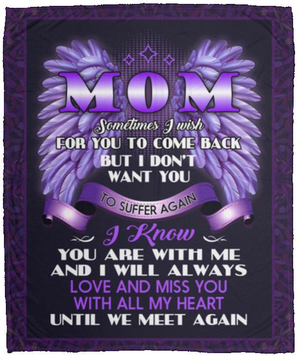 Mink Blanket For Loss of Mom, White, Cozy Plush Fleece Blanket - 50x60