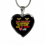 To My Girlfriend It's Dangerous to Go Alone Take My Heart - Girlfriend Necklace Heart Pendant Necklace - Heart Luxury Necklace (Silver)