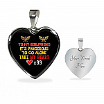 To My Girlfriend It's Dangerous to Go Alone Take My Heart - Girlfriend Necklace Heart Pendant Necklace - Heart Luxury Necklace (Silver)