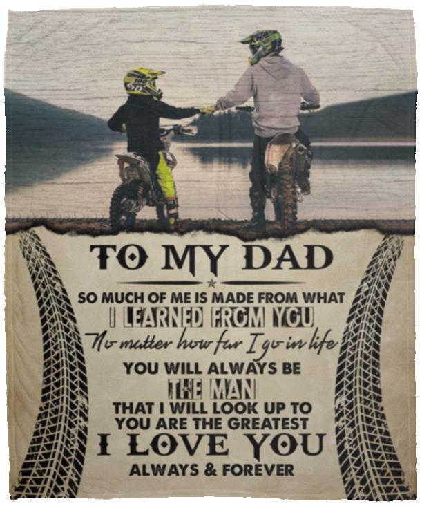 To My Dad I Learned From You, White, Cozy Plush Fleece Blanket - 50x60