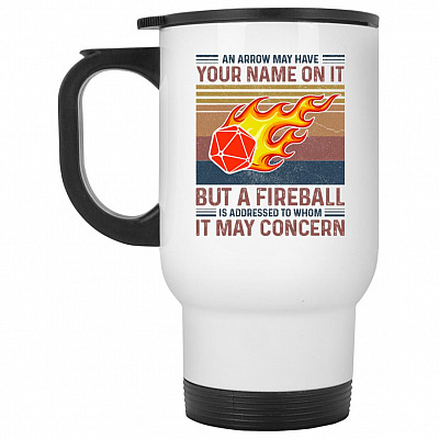 14 oz. White Travel Mug