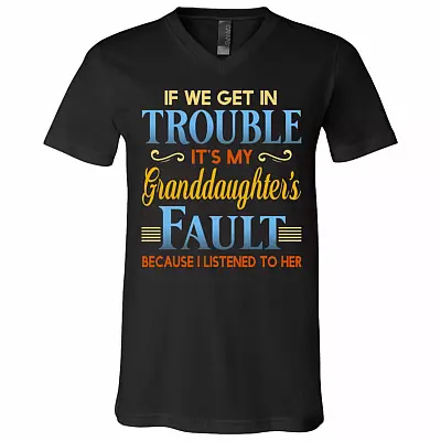 If We Get In Trouble It's My T-shirt - V-neck, Black, V-Neck T-Shirt