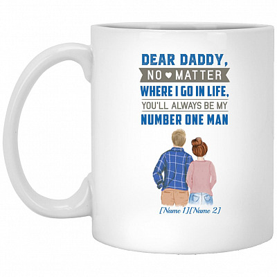 Personalized Daddy Mug, White, 11 oz. White Mug