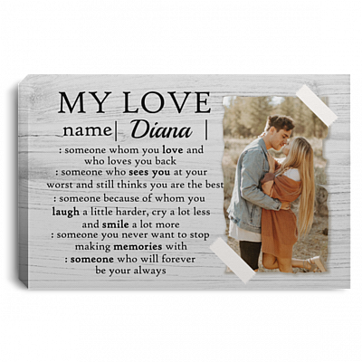 Custom Photo My Love Wrapped Framed Canvas Prints - Unframed Poster - Home Decor Wall Art, White, 0.75'' Framed Canvas