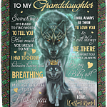 Personalized to My Granddaughter You Mean So Much to Me Fleece Blanket - Sherpa Blanket - Woven Blanket, White, Cozy Plush Fleece Blanket - 50x60