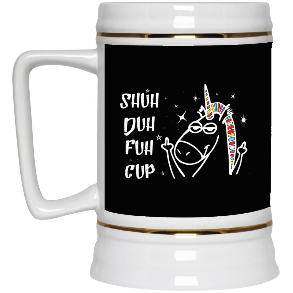 Shut Duh Fuh Cup Mug, Black, 22 oz. Beer Stein