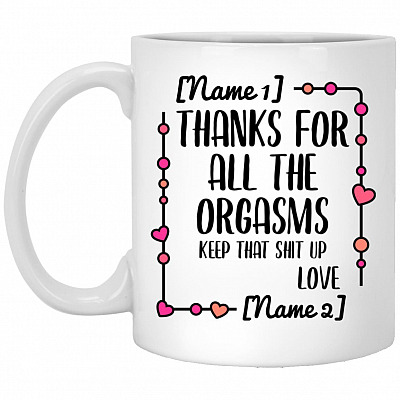 Personalized Thanks for All, White, 11 oz. White Mug