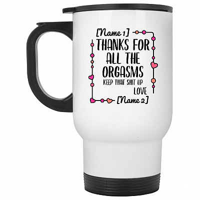 14 oz. White Travel Mug