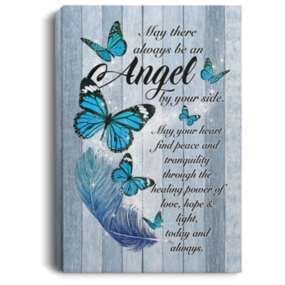 May There Always Be an Angel by Your Side Framed Canvas - Peace and Tranquility Unframed Poster, White, 0.75'' Framed Canvas