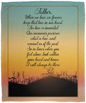 To My Father Fleece Mink Blanket, White, Cozy Plush Fleece Blanket - 50x60