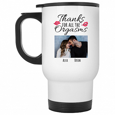14 oz. White Travel Mug