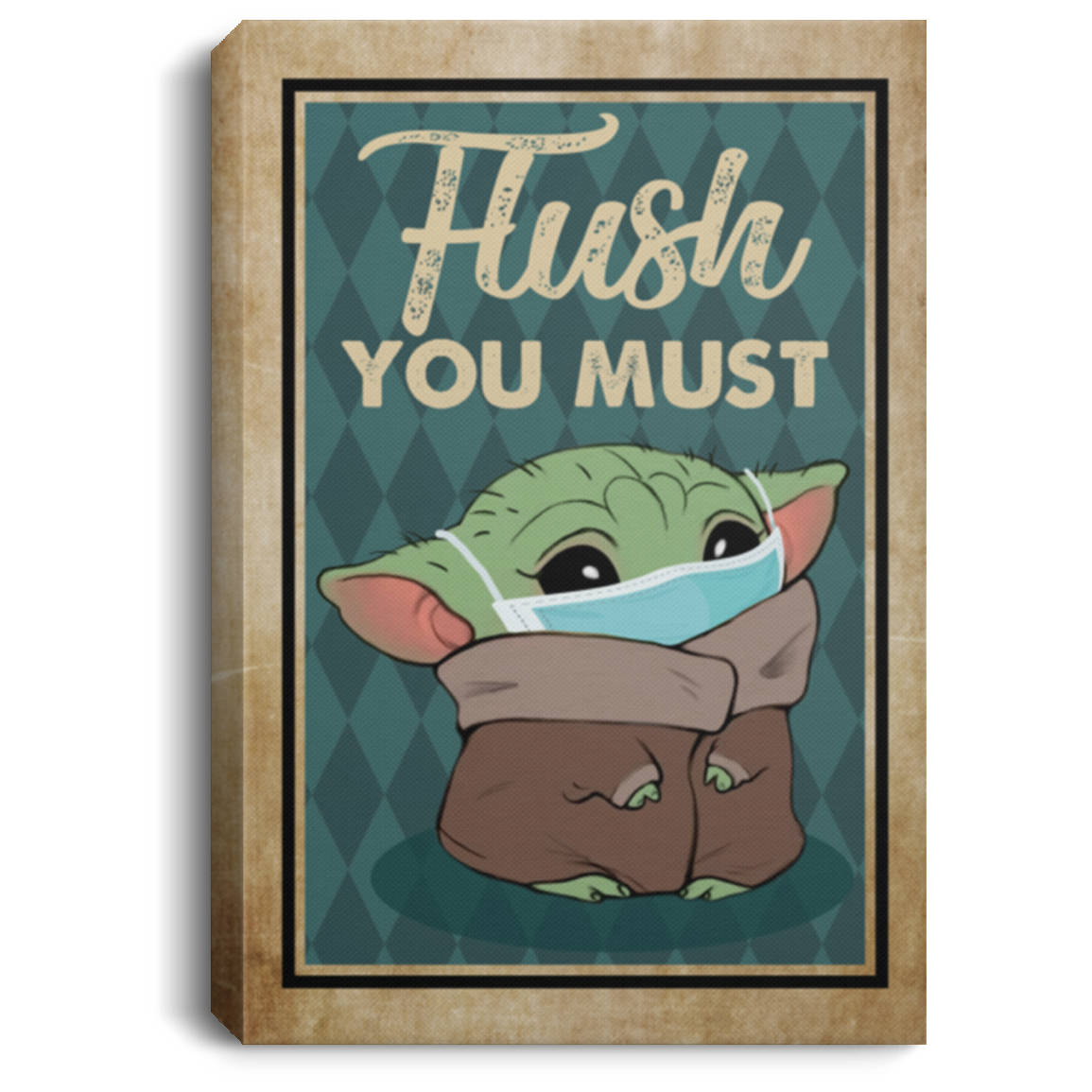 Vintage Baby Yoda Flush You Must Funny Bathroom Decor Framed Canvas Prints - Unframed Poster, White, 0.75'' Framed Canvas Vintage Baby Yoda Flush You Must Funny Bathroom Decor Framed Canvas Prints - Unframed Poster, White, 0.75'' Framed Canvas