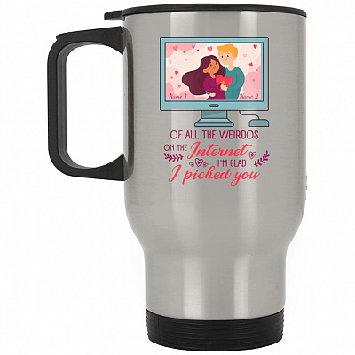 14 oz. Silver Travel Mug