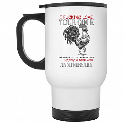 14 oz. White Travel Mug