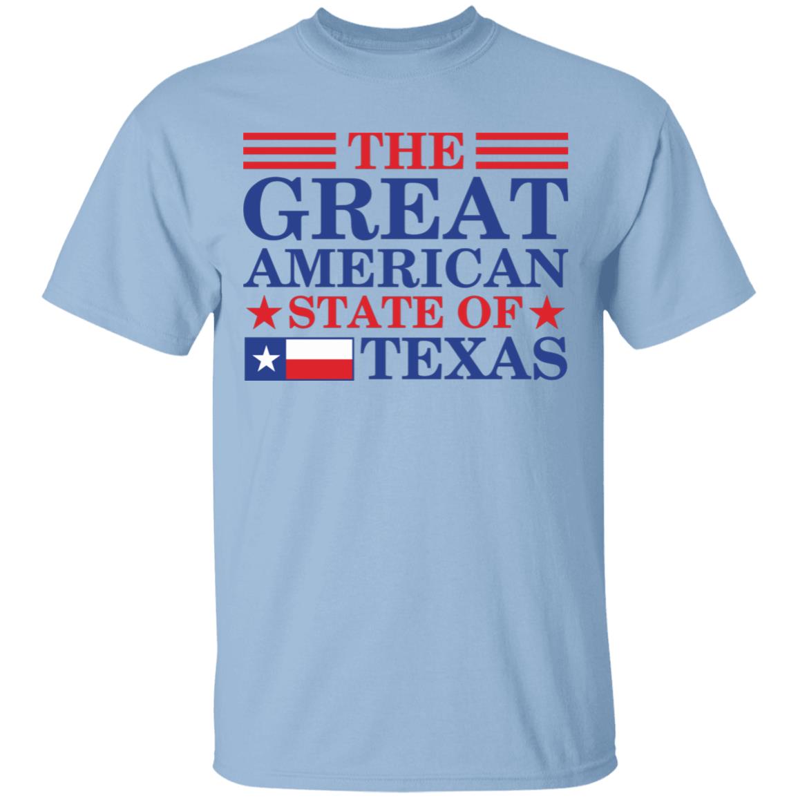 The Great American State of Texas T-Shirt, Light Blue, Unisex T-Shirt