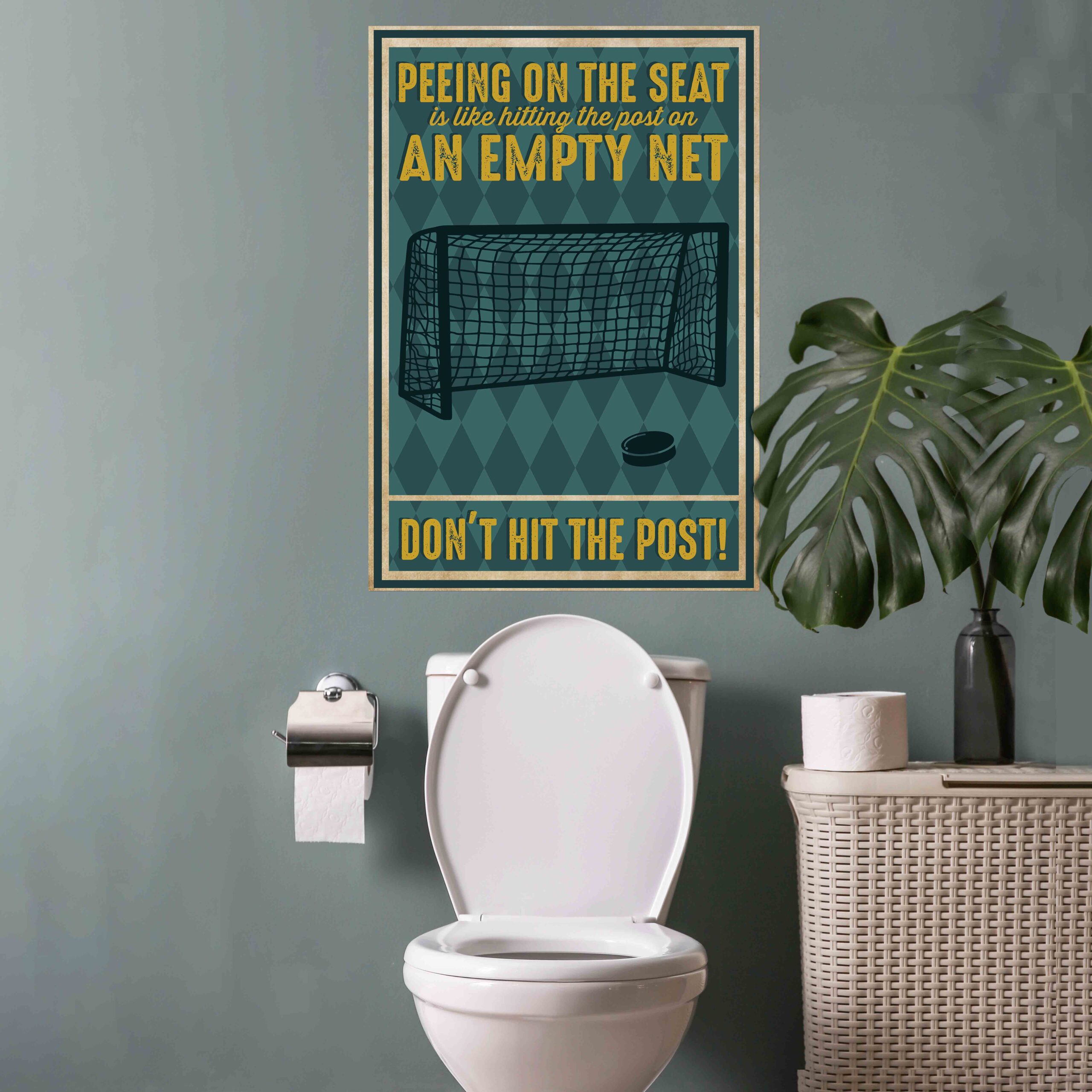 2VT. Peeing On The Seat Ice Hockey Toilet canvas mockup