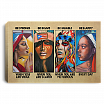 Puerto Rican Girls Be Strong When You Are Weak Be Happy Every Day Framed Canvas Prints - Unframed Poster, White, 0.75'' Framed Canvas