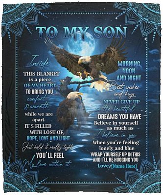 Personalized to My Son Believe in Blanket, White, Cozy Plush Fleece Blanket - 50x60