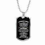 Veteran's Creed I Am A Veteran Dog Tag Pendant Necklace - Military Dog Tags - United States Army Dog Tags - Dog Tag (Silver)
