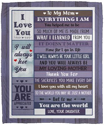 Daughter to My Mom Everything Blanket, White, Cozy Plush Fleece Blanket - 50x60