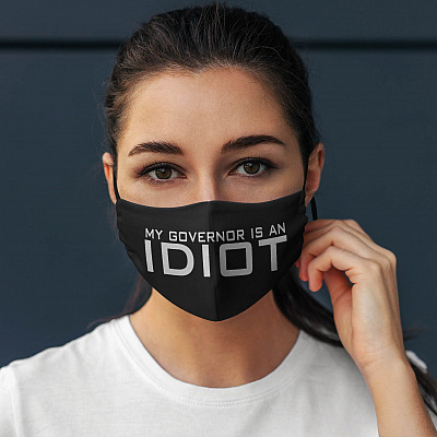 Alternative view of My Governor Is Idiot Washable Reusable Custom Printed Cloth Face Mask Cover
