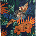 Turtle Hawaii Fleece Blanket, White, Cozy Plush Fleece Blanket - 50x60