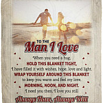 Custom Photo To The Man I Love, White, Cozy Plush Fleece Blanket - 50x60