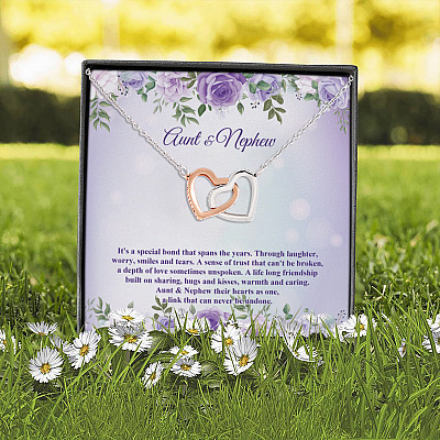Aunt And Nephew A Special Bond Spans The Years Through Laughter Worry Interlocking Hearts Pendant Necklace