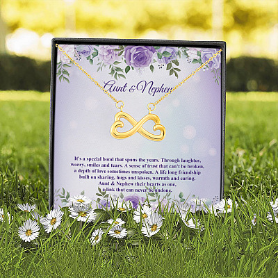 Alternative view of Aunt And Nephew A Special Bond Spans The Years Through Laughter Worry Infinity Heart Pendant Necklace