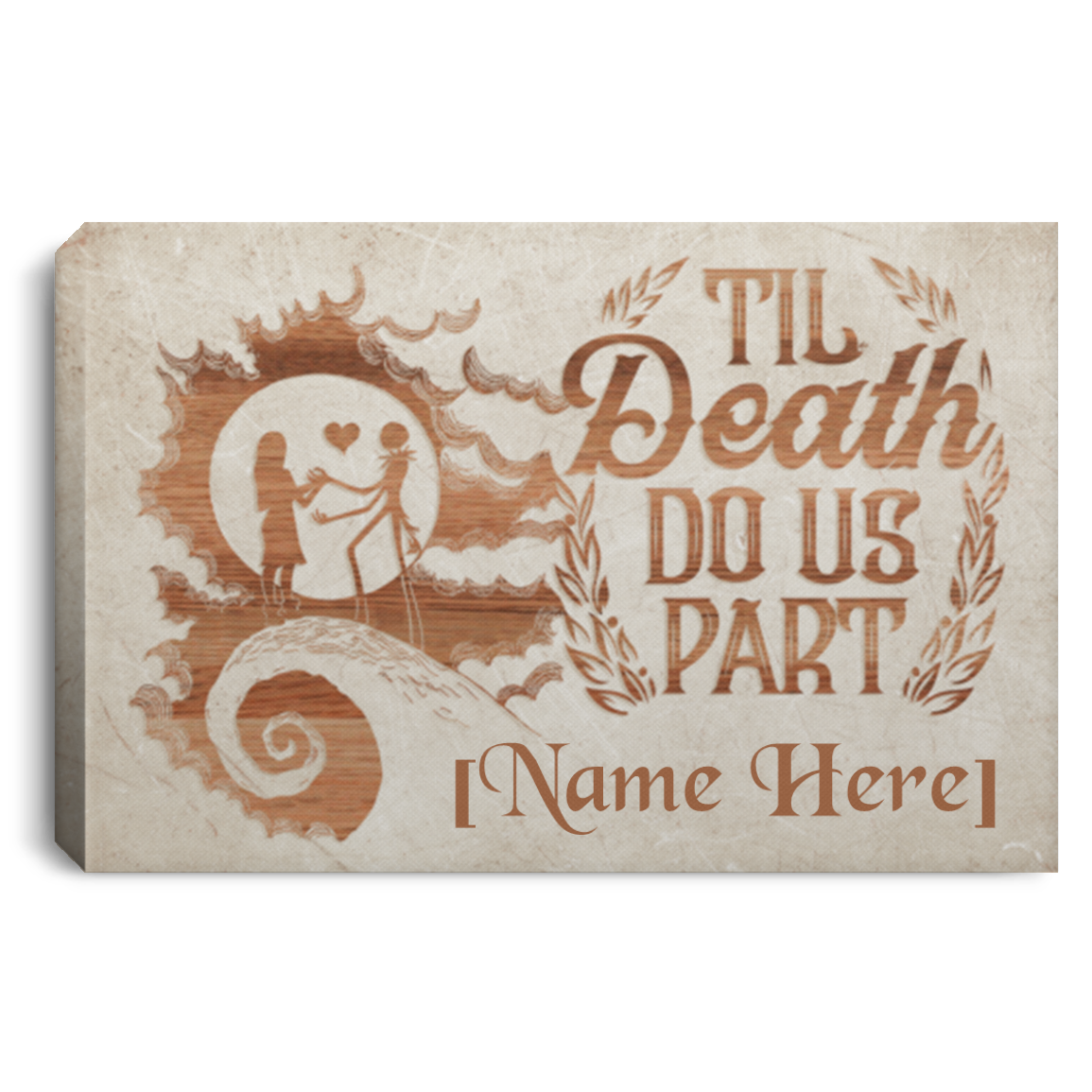 Personalized Til Death Do Us Part Skellington Framed Canvas - Unframed Poster, White, 0.75'' Framed Canvas