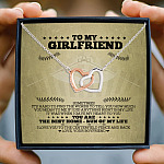 3KT. To My Girlfriend Baseball Interlocking Hearts Necklace 3