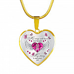 My Wings Will Have To Wait My Story Is Not Over Yet Breast Cancer Heart Pendant Necklace - Heart Luxury Necklace (Gold Plated)