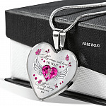 My Wings Will Have To Wait My Story Is Not Over Yet Breast Cancer Heart Pendant Necklace - Heart Luxury Necklace (Silver)