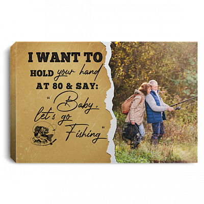 Custom Photo I Want to Hold Your Hand Framed Canvas Prints - Unframed Poster - Home Decor Wall Art, White, 0.75'' Framed Canvas