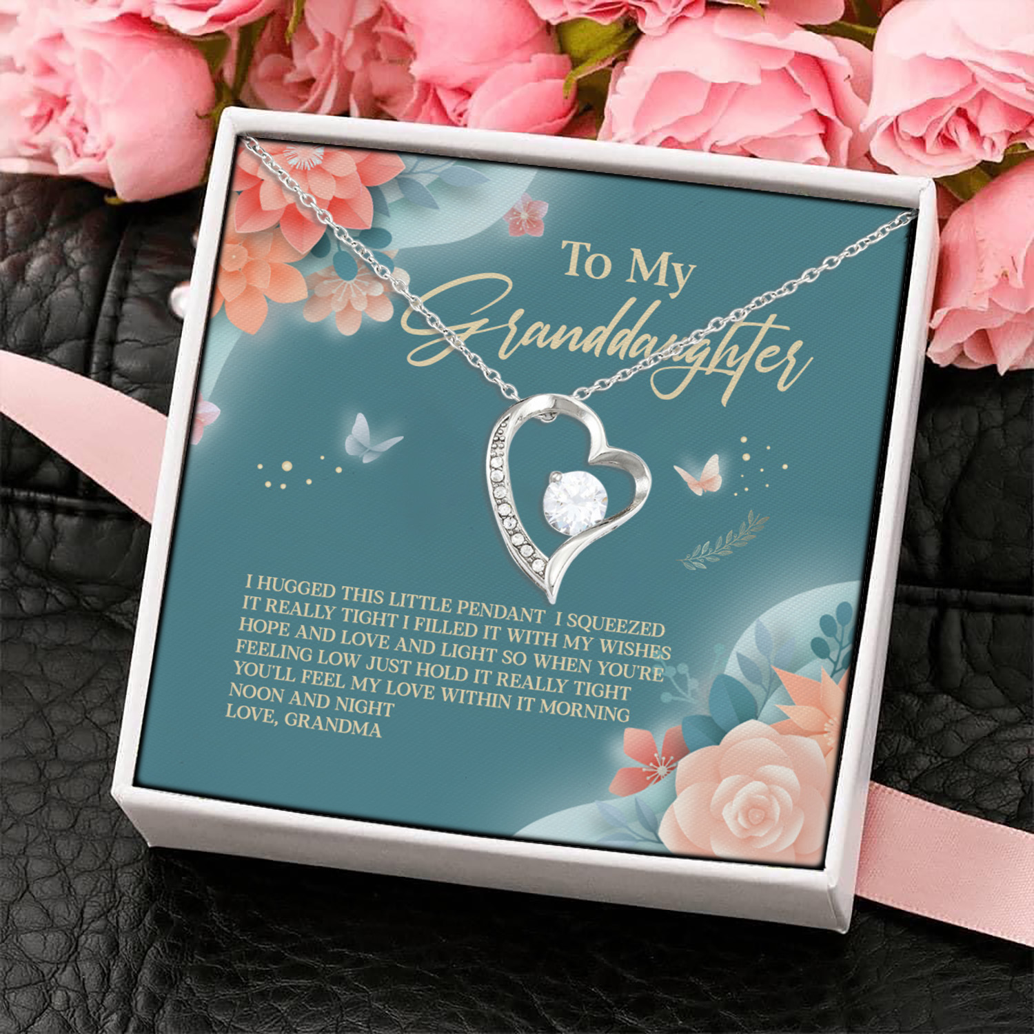 6O. To My Granddaughter Necklace grandma Forever Love Necklace (Silver) 4
