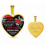 To My Wife You Are The Spark To My Plug Key To My Starter Bolt To My Nut Mechanic Husband Heart Pendant Necklace - Heart Luxury Necklace (Gold Plated)