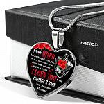 To My Wife You Are The Spark To My Plug Key To My Starter Bolt To My Nut Mechanic Husband Heart Pendant Necklace - Heart Luxury Necklace (Silver)