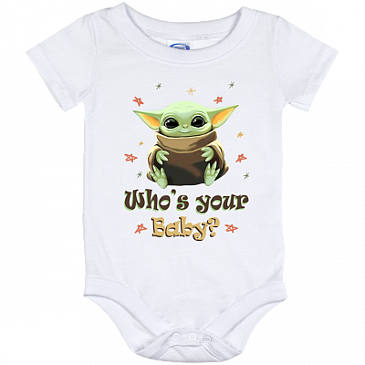 Who's Your Baby Baby Onesie - Baby Infant Bodysuit, White, Baby Onesie - 12 Month