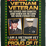 Personalized Photo Vietnam Veteran, White, Cozy Plush Fleece Blanket - 50x60