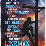 Lineman It Can Not Be Inherited, White, Cozy Plush Fleece Blanket - 50x60