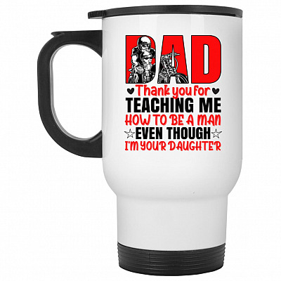14 oz. White Travel Mug