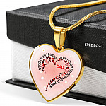 Daddy's Girl I Used To Be His Angel Now He Is Mine Red Plaid Butterfly Heart Luxury Heart Pendant Necklace - Heart Luxury Necklace (Gold Plated)