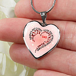 Daddy's Girl I Used To Be His Angel Now He Is Mine Red Plaid Butterfly Heart Luxury Heart Pendant Necklace - Heart Luxury Necklace (Silver)